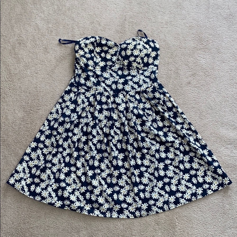 Strapless floral summer dress